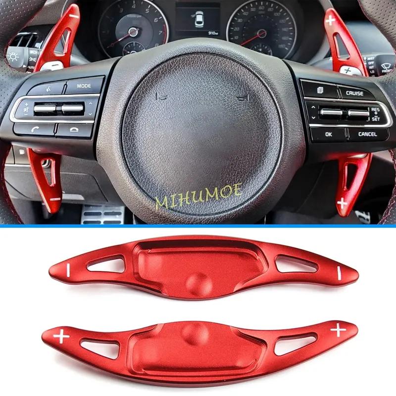 For 2018- Kia Stinger (CK) Red Aluminum Alloy Car Shift Paddle Steering Wheel Paddles Extension Interior Trims