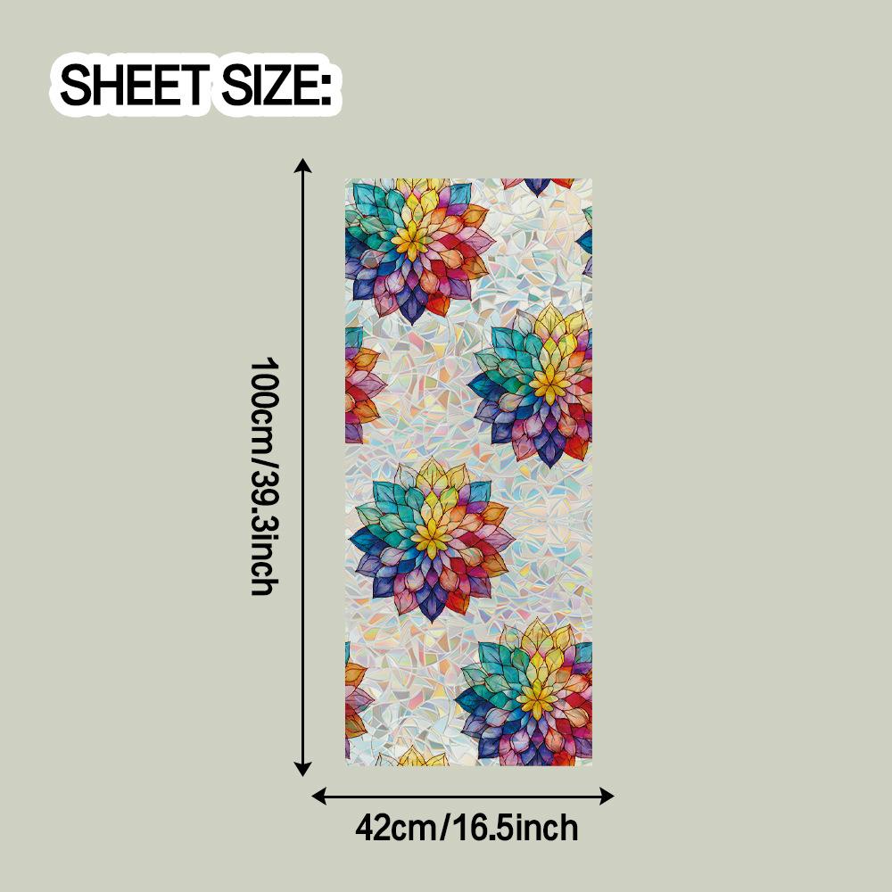 Creative Multicoloured Lotus Home Glass Door and Window Decorative Electrostatic Adhesive Laser-Cut Stickers