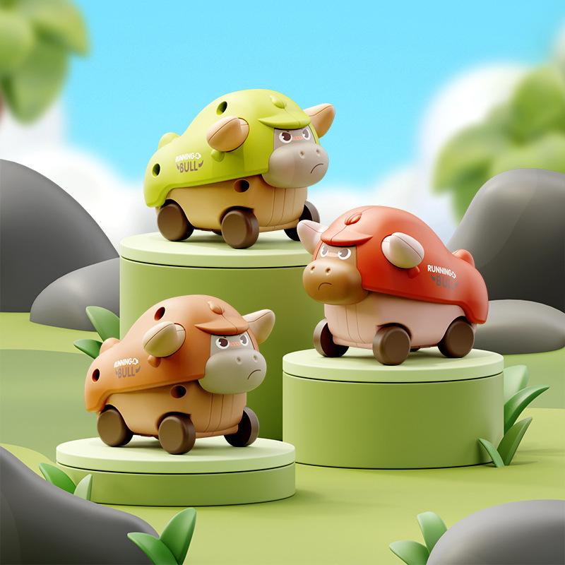 Children's Cute Pet Dinosaur, Chick, and Cow Inertial Animal Car Toy