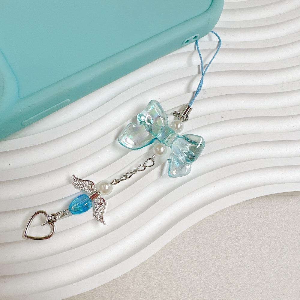 Wings Heart Fringe Phone Lanyard Love Pendant Bowknot Phone Chain  Key  Accessories