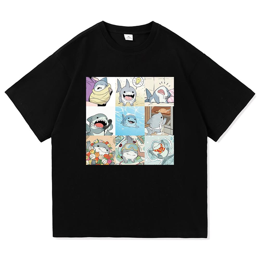 Jeff The Land Shark T Shirt Fashion 2026 Men Clothing Harajuku Unisex High Quality Cotton Tops Funny Graphic T Shirts Day Gift