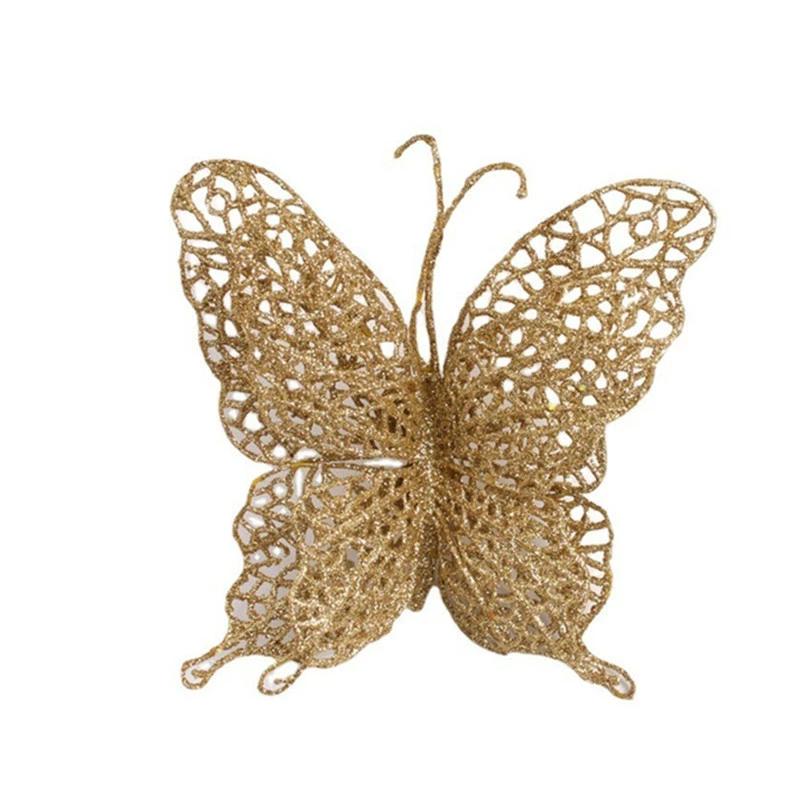 NEW 1pcs Home Decor Christmas Butterfly Ornaments Christmas Tree Ornaments Wedding Party Decorations Crafts Creative Gifts
