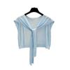 Ice Silk Thin Breathable Comfortable Shawl Versatile Solid Color Sunscreen Shoulder Pads Air Conditioner Knotted Shawl Knitting