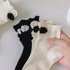 Women Crew Socks Ruffle Ankle Socks Japanese Style Sweet Bows Socks Frilly Cheongsam Knee High Socks Y2K Streetwear