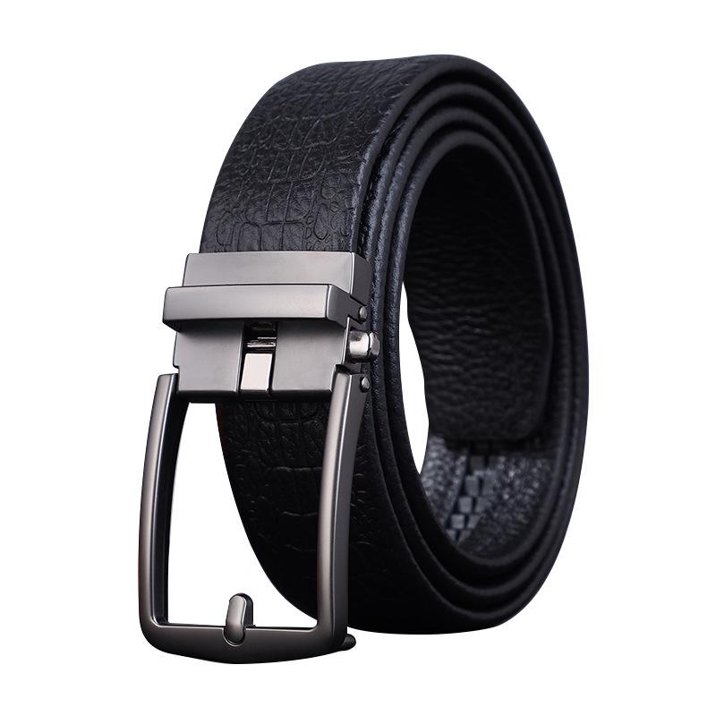 Men'S Belt First Layer Cowhide High-End Business Belt Travel Casual Versatile Automatic Buckle Belt
