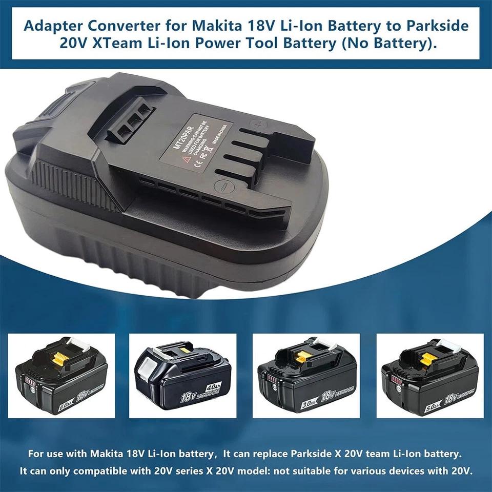 MT20PAR Battery Adapter for Makita 18V Battery to Lidl Parkside X20V Li-Ion Battery Converter Power Tool Accessories