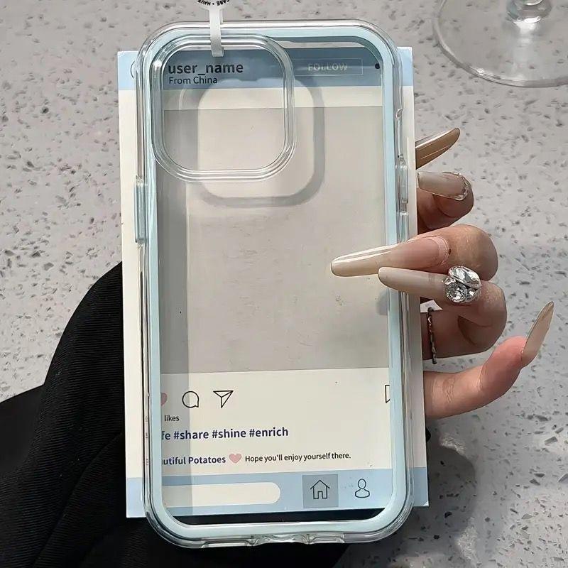 Candy-Colored 2-in-1 Phone Case for Apple iPhone 17 ProMax- Soft Silicone Transparent Simple Shockproof Full Cover on iPhone 17/16/15/14/13/12/11/Plus
