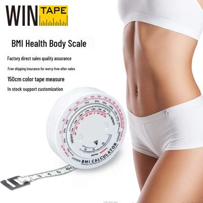 1,5m zweiseitiges rundes Maßband: BMI, Taille & Körpermaße mit Zifferblatt
