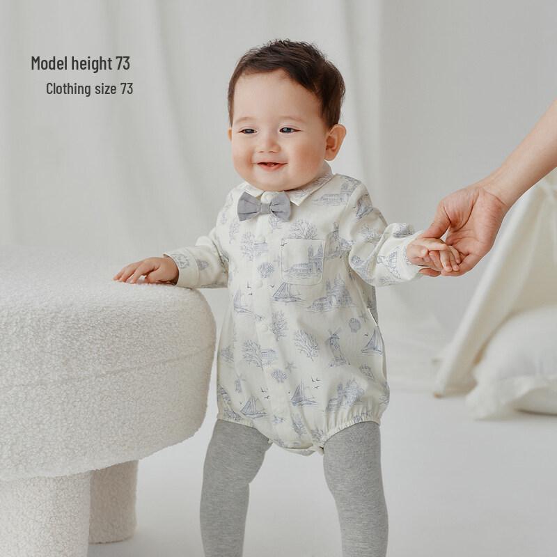 OAK FAMILY Infant Cotton Long-Sleeve Romper