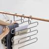 5 Layer Stainless Steel Pants Hanger S Shape Non Slip Multi Layer Closet Organizer Space Saving Jeans Trousers Rack