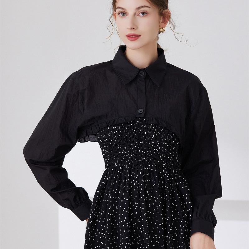Women's Long Sleeved Shirt Detachable Collar Black Mesh Neckwear Fake Collar Half Shirt Blouse Tops Style False Collar