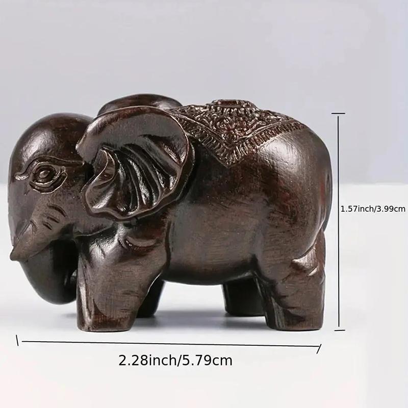 Figurine Elefant de Lux Ornamente din Lemn Artizanat Retro Acasă Feng Shui Decor de Birou Statuetă Elefant Sculptată Natural