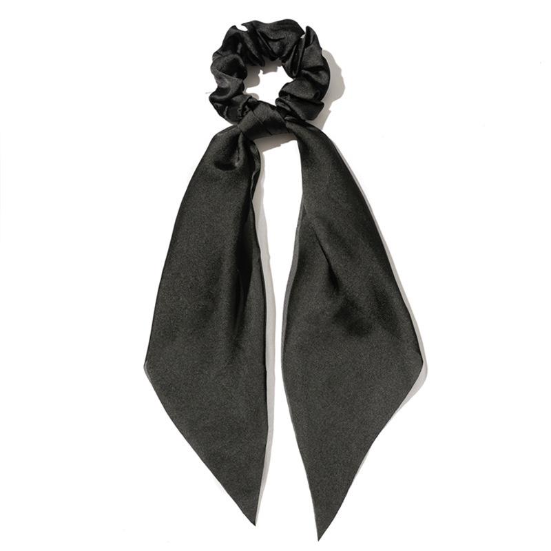 Popular Soft Satin Cloth Bow Knot Scrunchy for Women Girls Ponytail Holder Hair Accessories Triangle Scarf Knotted Hairbands