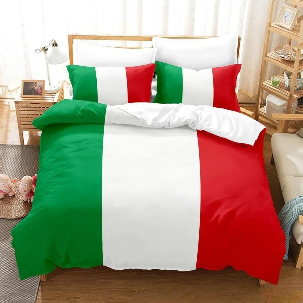 

Комплекты простыней с 3D-печатью, комплект постельного белья с итальянским флагом, односпальная кровать, двуспальная кровать размера «king-size», комплект постельного белья для взрослых и детей, комплект пододеяльников AU Double 180x210cm