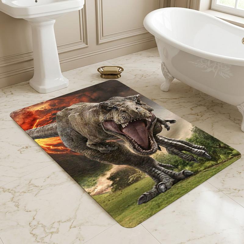 Dinosaur Attack Living Room Nonslip Area Rug Soft Carpet For Bedroom Game Playroom Sofa Office Home Decor Doormat Christmas Gift C9261282