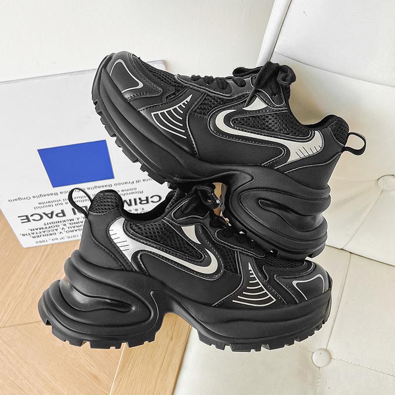 

8319 Кроссовки папы Чжао Рут, оригинальные весенние серебристые повседневные спортивные туфли, женские туфли на толстой подошве, увеличивающие рост 40-SIZE