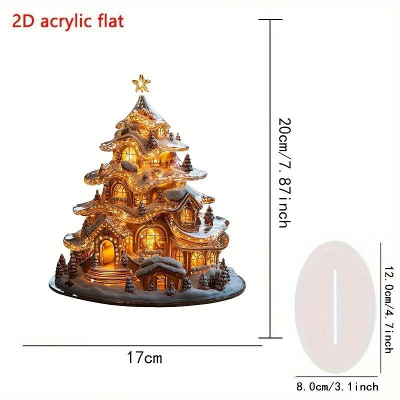 2D Acrylic Christmas Ornament for Holiday Tabletop Decor, Festive Home
