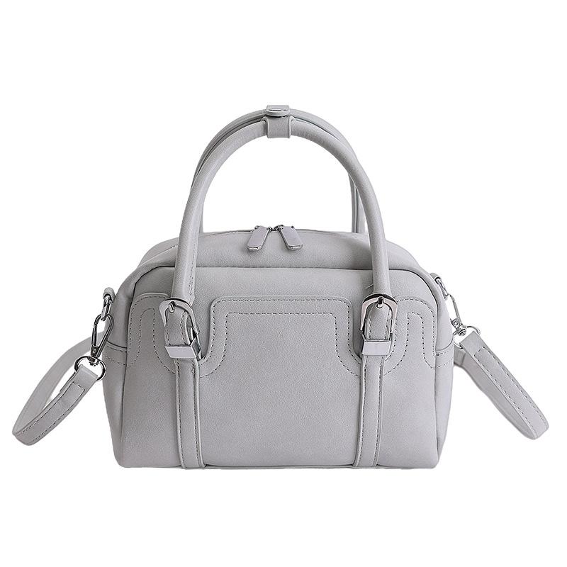 Mini Boston Bag with Dual Top Handles and Detachable Shoulder Strap for Elegant Daily or Evening Use