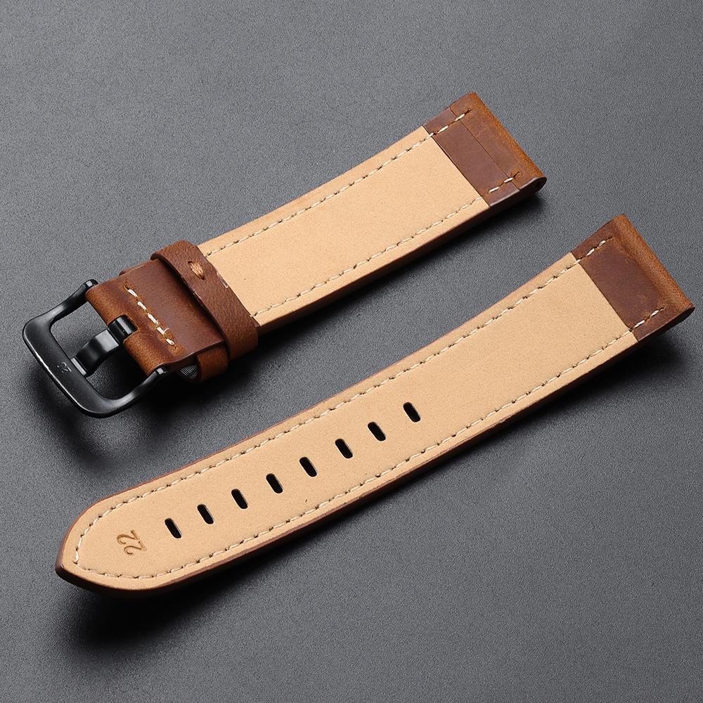 18 20 22 24mm Watch Band Cowhide High Quality Strap Men Women WatchBand Soft Crazy Horse Frosted Wristband for Seiko for Omega