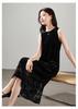 New Chinese style silk velvet jacquard vest dress 2026 spring fashion versatile round neck sleeveless dress
