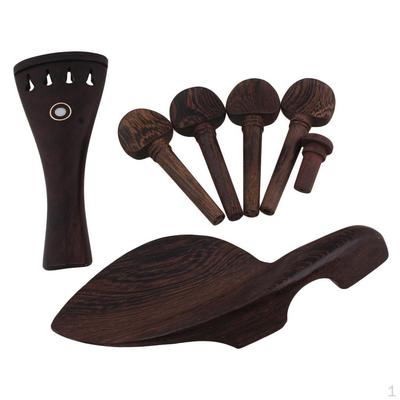 Replacement Wood Tuning Peg Endpins Chinrest Tailpiece for Violin 4/4