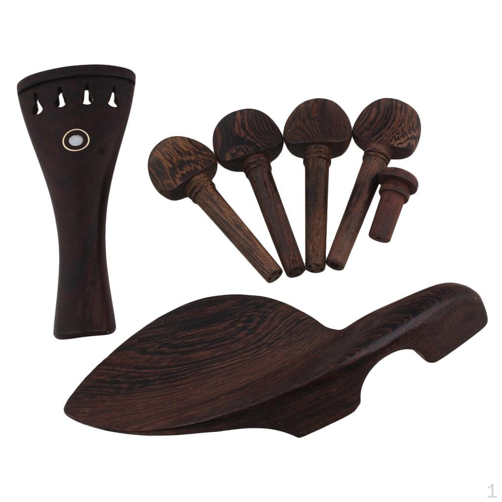 Replacement Wood Tuning Peg Endpins Chinrest Tailpiece for Violin 4/4