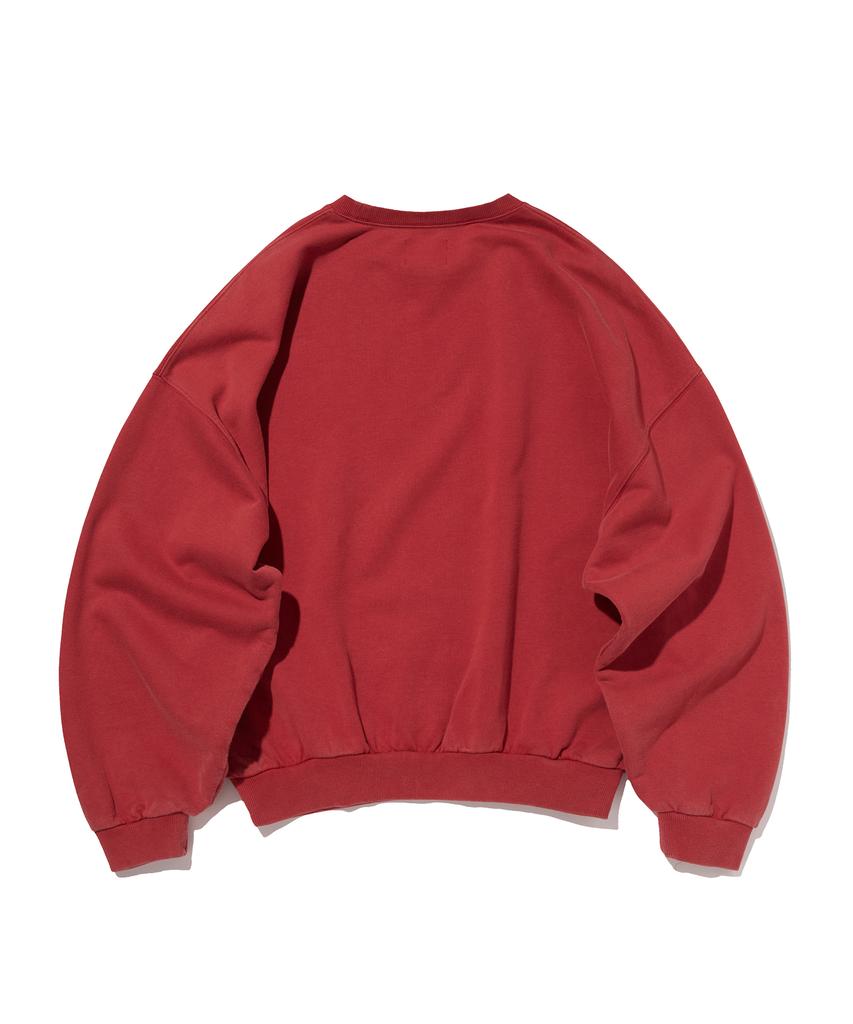Seuweideu Cropped Washed Crewneck [Red]