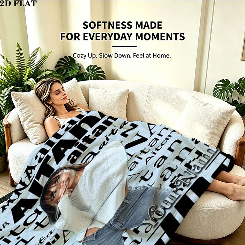 1PC Aitana Custom Name Patterned Flannel Blanket Suitable For All Seasons for Home Decor Warmth and Comfort Gifts Holiday Present