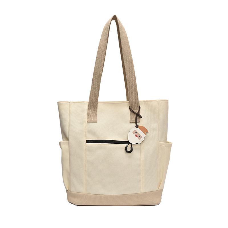 Women's Large Canvas Tote: College Style, Casual Shoulder Bag with Ample Storage
