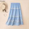 Gonne a stampa floreale larghe con elastico in vita casual da donna