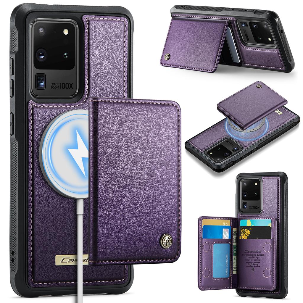 For Samsung Galaxy S20 Ultra Magnetic Case CASEME ME80 Series Leather PC TPU Phone Cover with Detachable Wallet
