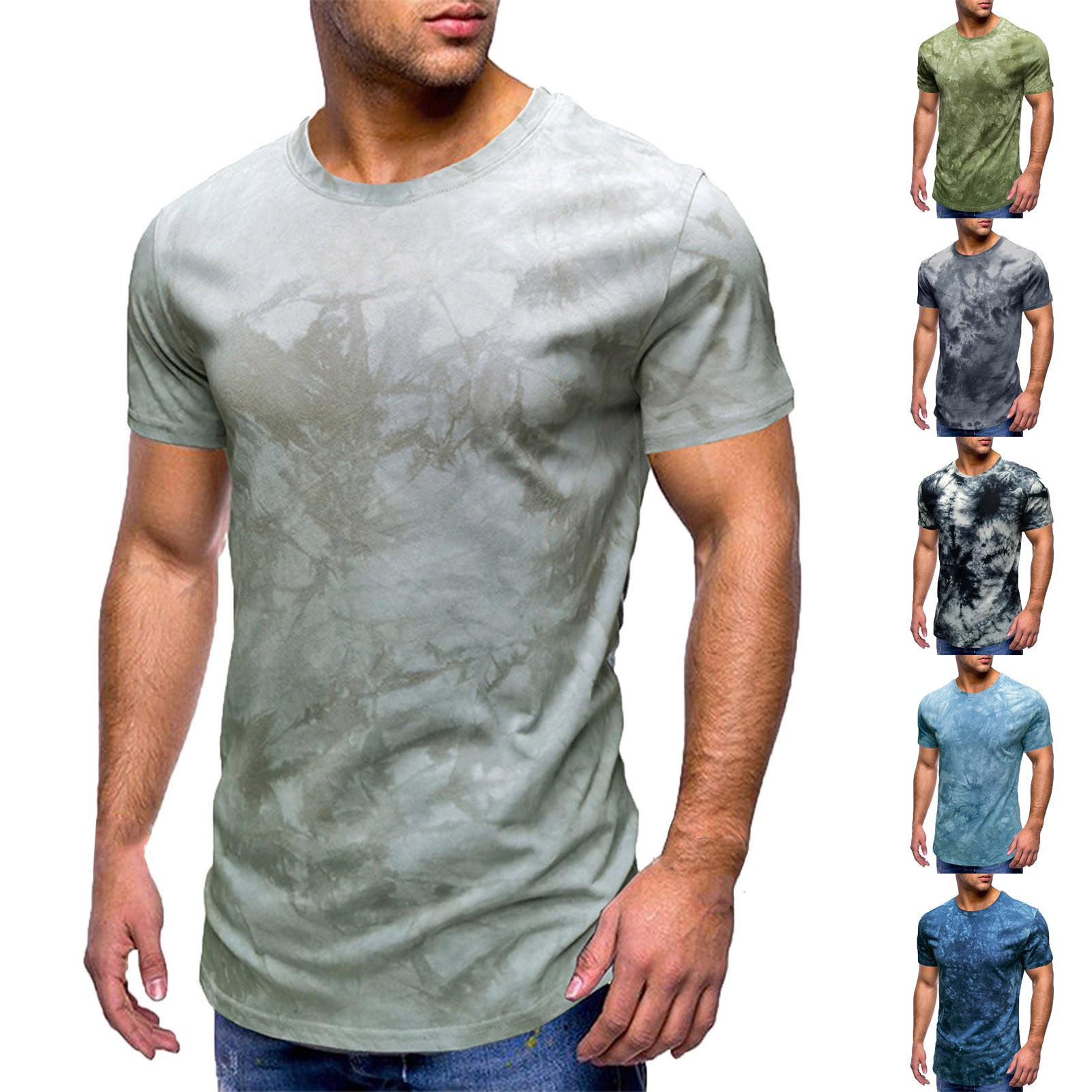 

(Qunide) Men S Short Sleeved Men S T-Shirt Fashion Casual Color Matching T-Shirt