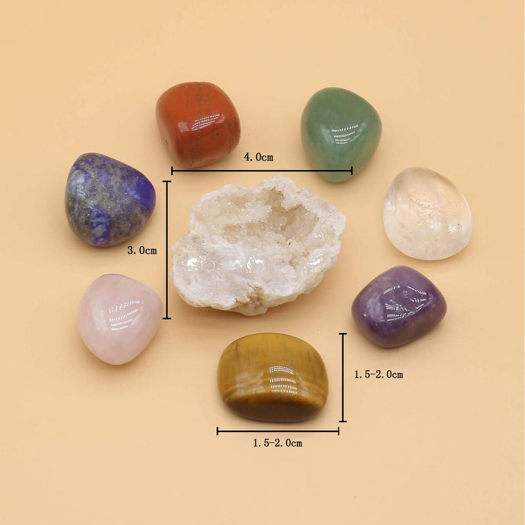 8Pcs/Set, Reiki Healing Crystal Cave Ornament Decoration, Energy Natural Stone Quartz Gems Home Decor Jewelry Collection, Meditation Furnishings Gifts