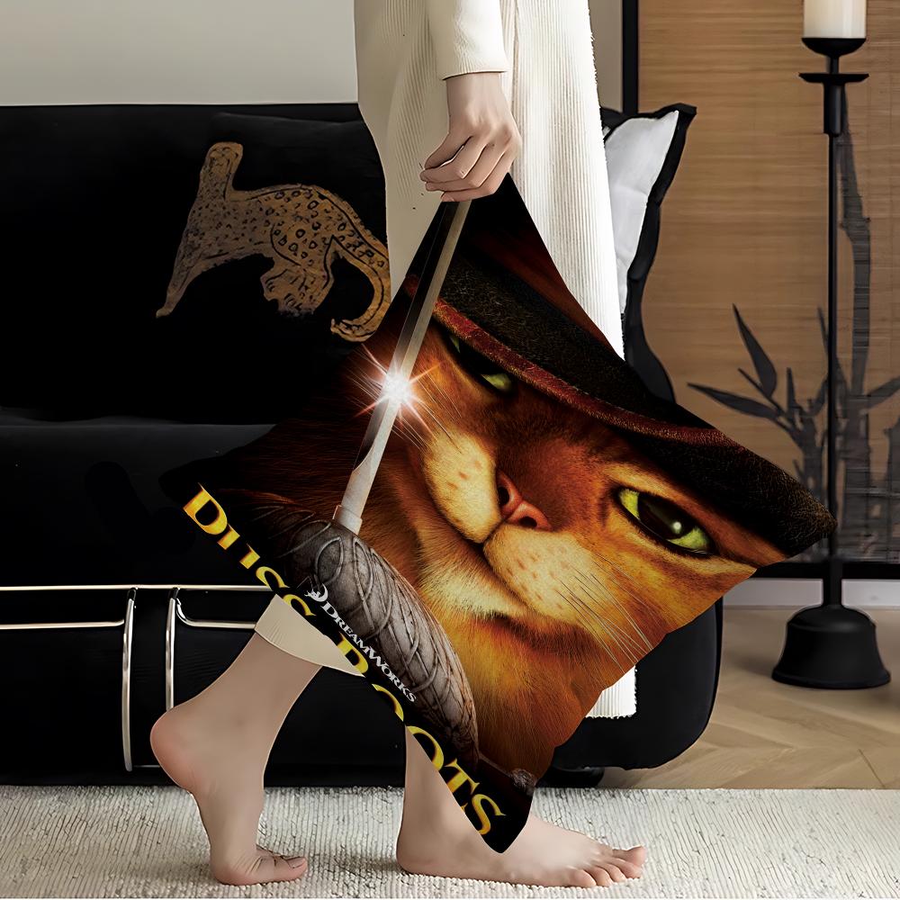 P-Puss In B-Boots Pillow Cushion Cover Pillowcase Living Room Sofa Home Decor Customized 16x16Inch