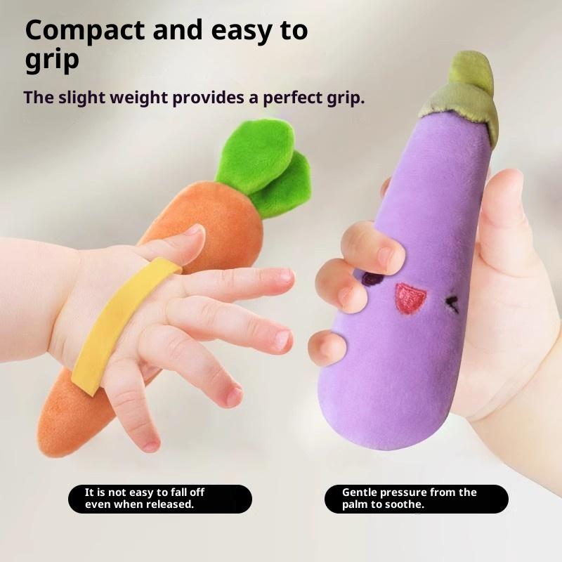1/2PCS Baby Soothing Toy Plush Fruit Doll Infant Anti Startle Sleep Aid Holding Ring Newborn Comfort Toy
