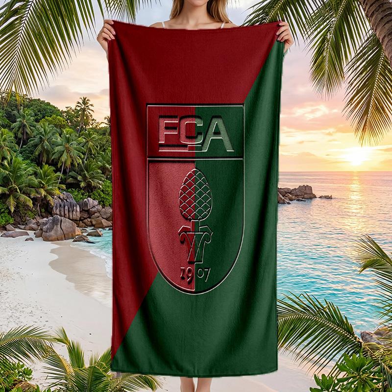 FC Augsburg FC Aufdruck Schnelltrocknendes Strandtuch Mikrofaser Saugfähig Tragbar Reise Schwimmtuch