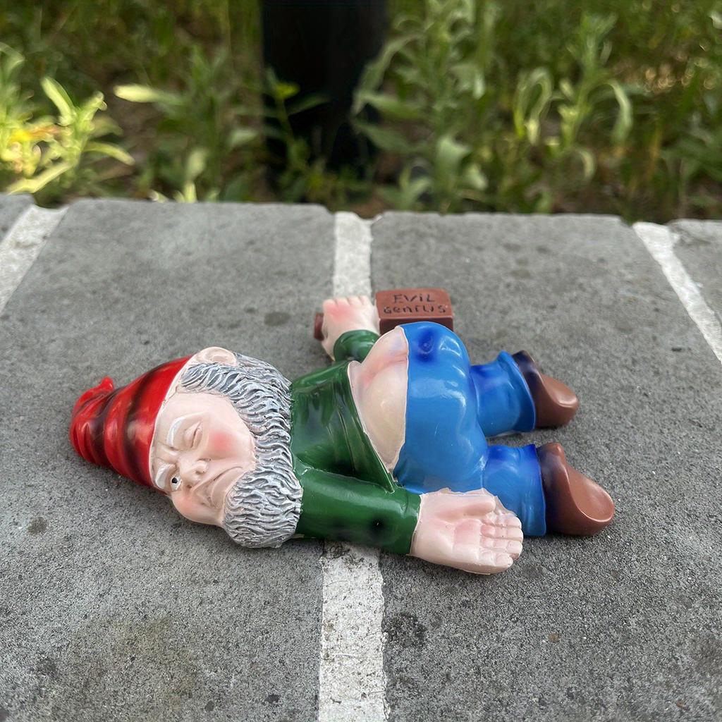 1pc Large Drunken Funny Garden Gnome Statue - 15cm Resin Art Deco Figurine with Weatherproof Coating for Yard Lawn Porch Decor