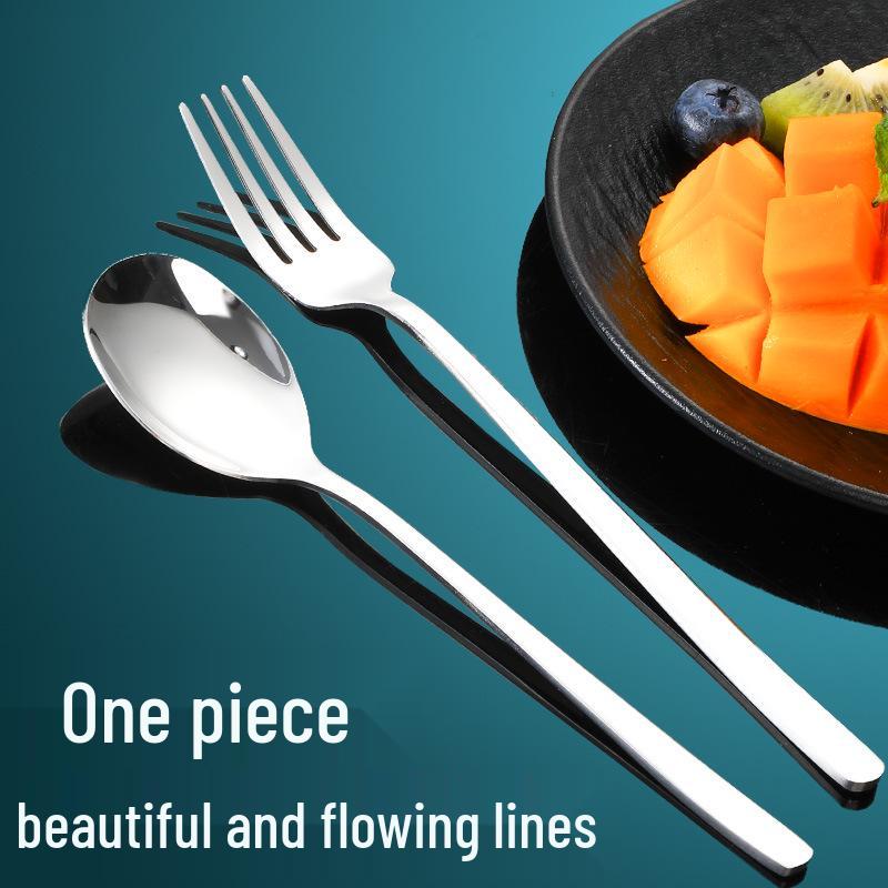 304 Stainless Steel Cutlery Set: Fork, Spoon, and Children's Feeding Spoon. Ideal for Dining, Drinking Soup, and Eating Noodles.