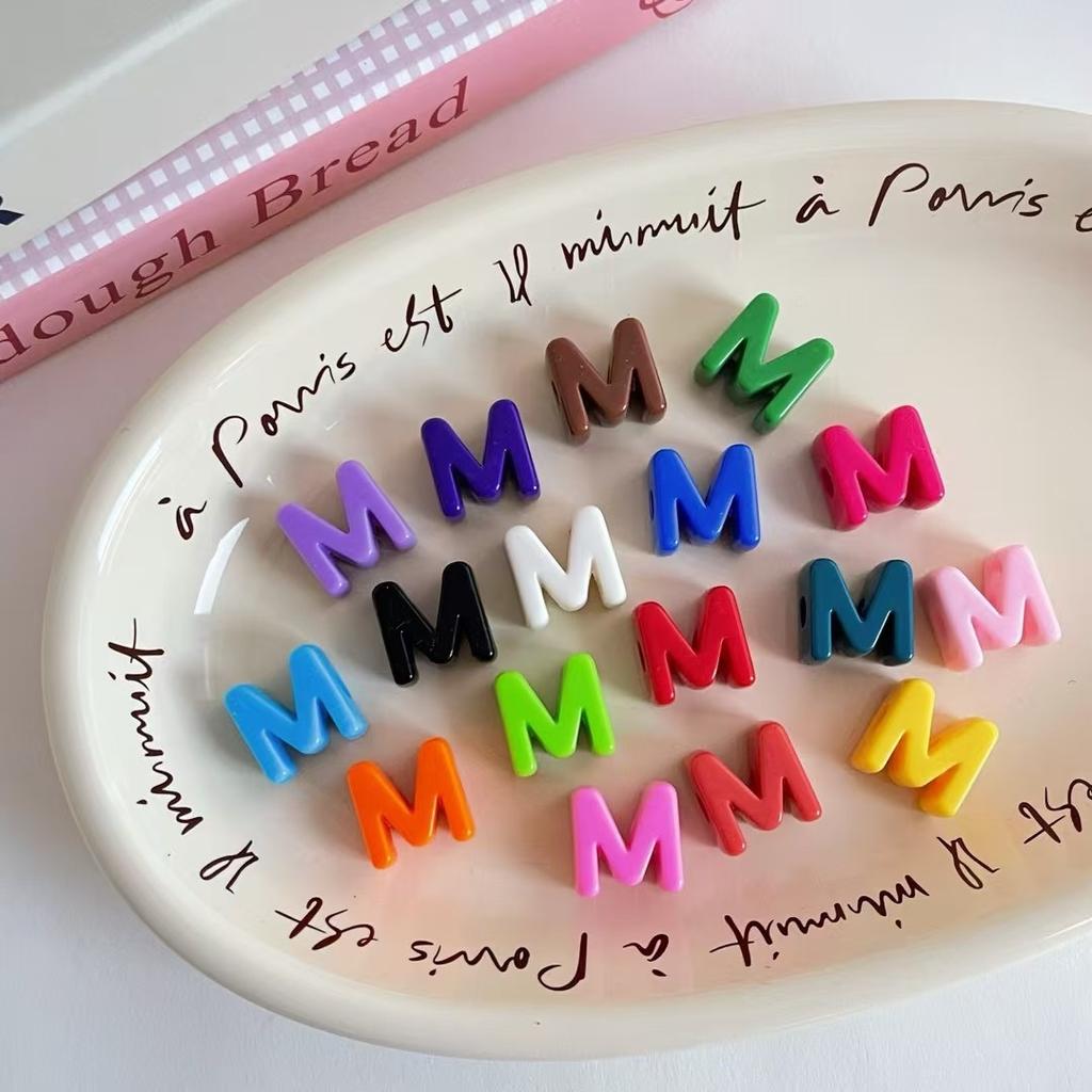 10PCS Colorful 26 Letter Beads 20mm Loose Beads Big Hole DIY Jewelry Making Kit Bracelet keychain for Educators to Learn Letters