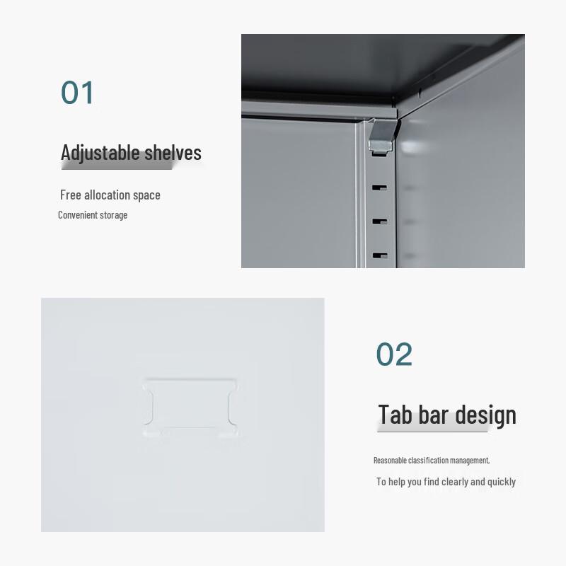 Lockable Metal Filing Cabinet with Glass Door