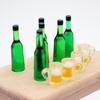 10Pcs/Set 1:12 Dollhouse Miniature Toy Beer Wine Drink Bottle Cup Model Kit Bottle Cup Figures Kitchen Living Room Accessories