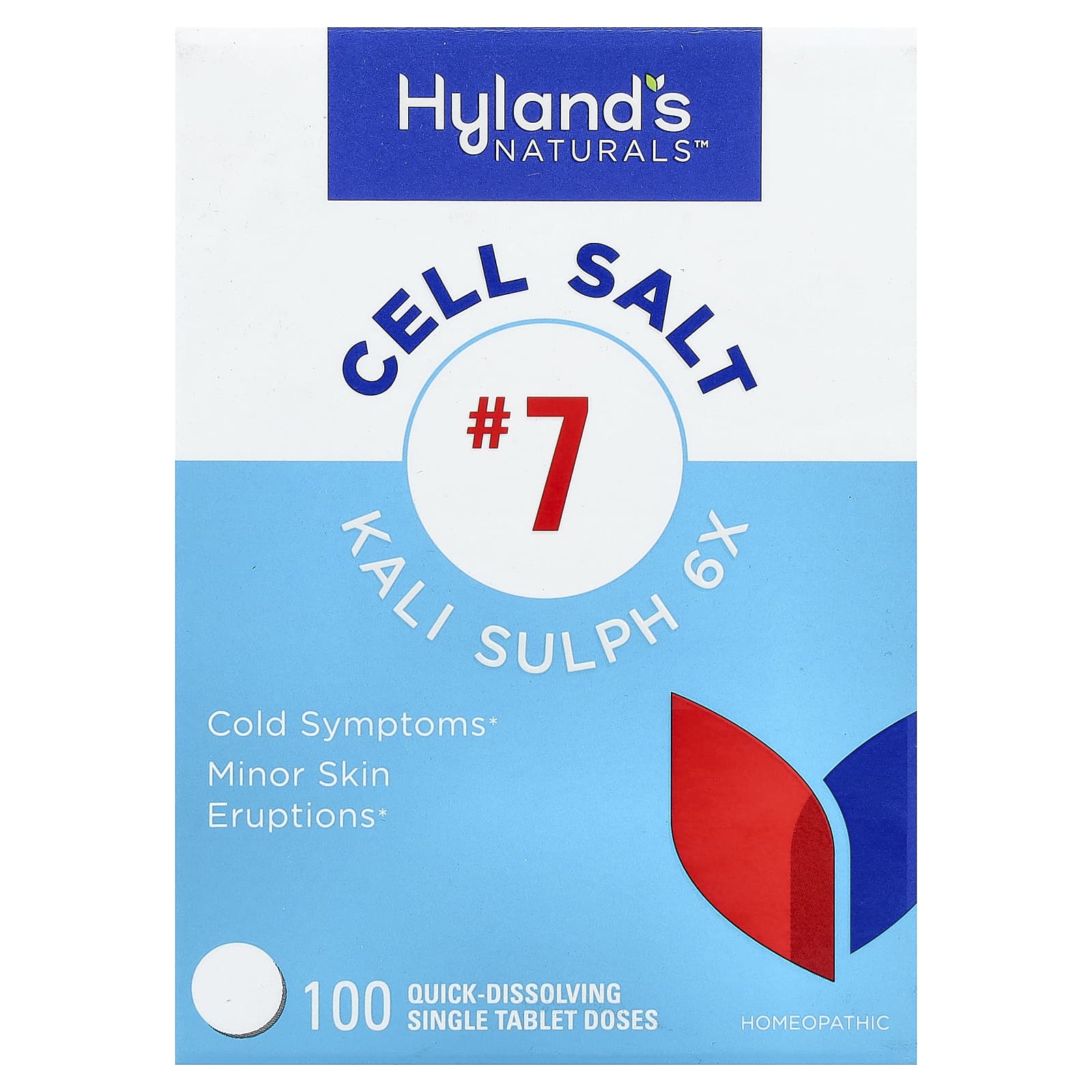 

Hyland S Naturals, Cell Salt #7, Kalisulf 6X, 100 Fast Dissolving Single Tablets