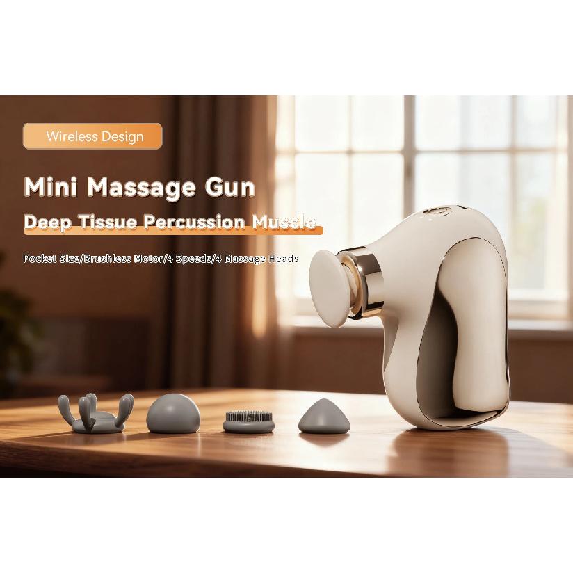 Multifunctional Mini Muscle Massage Gun Cordless Muscle Relaxation with Modified Silicone Vibrating Head Office and Home Fitness Type C Charge