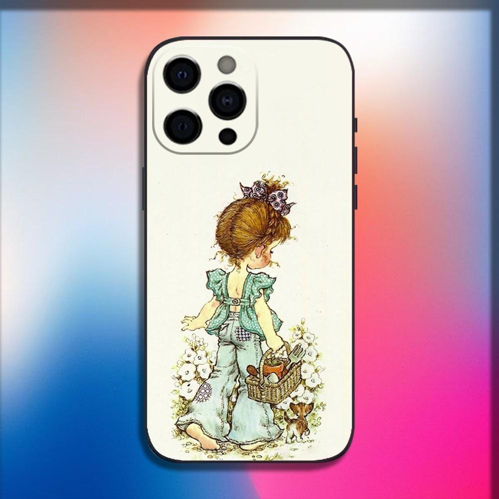 

S-Sarah Kay Pattern Phone Case For iPhone 16,15,14,13,12,11,Pro,X,XS,Max,XR,Plus,Mini Soft Black Cover iPhone13PRO