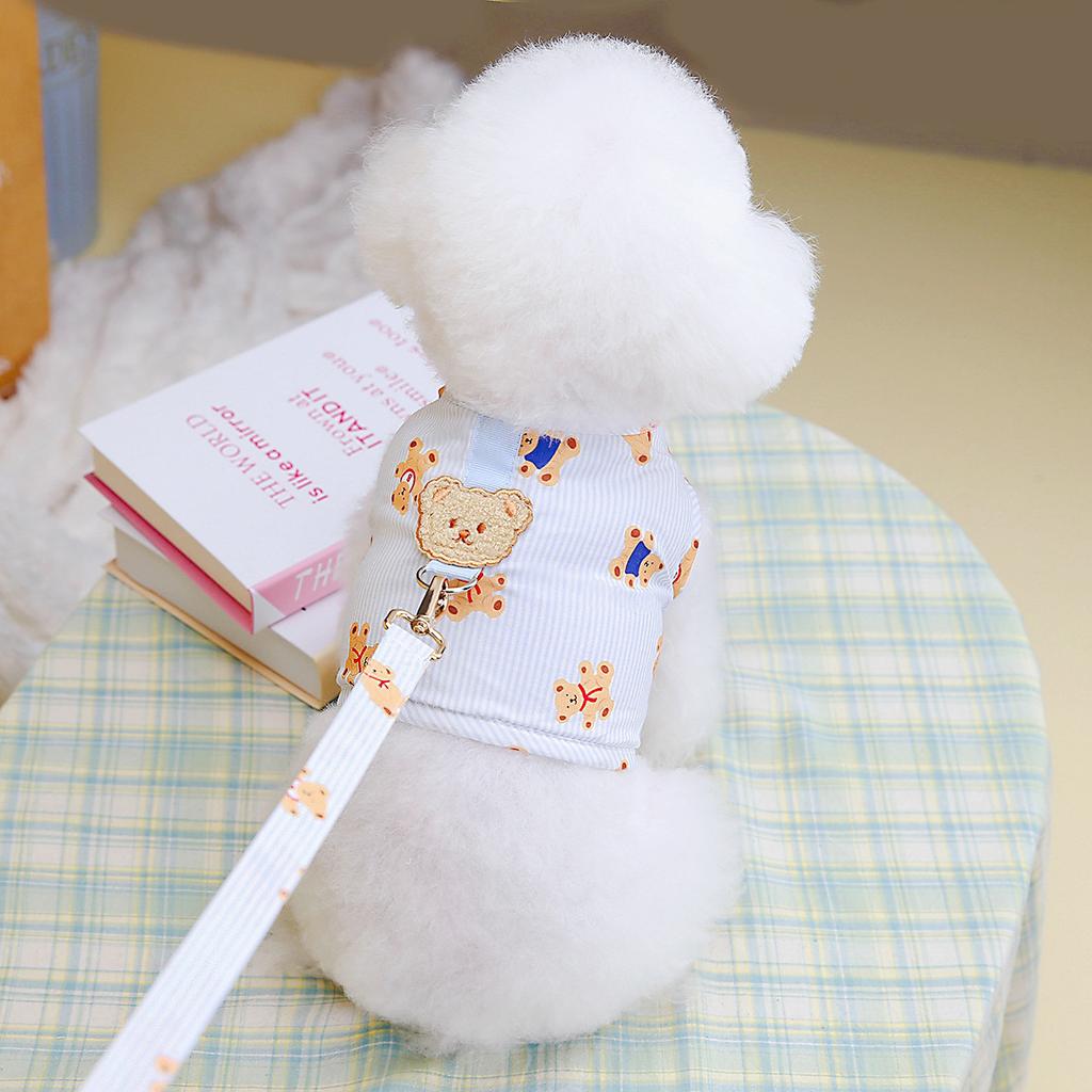 Pet Clothes Dog Harness Leash Vest Thin Summer Teddy Cat 23 Couple Style Harness Rope