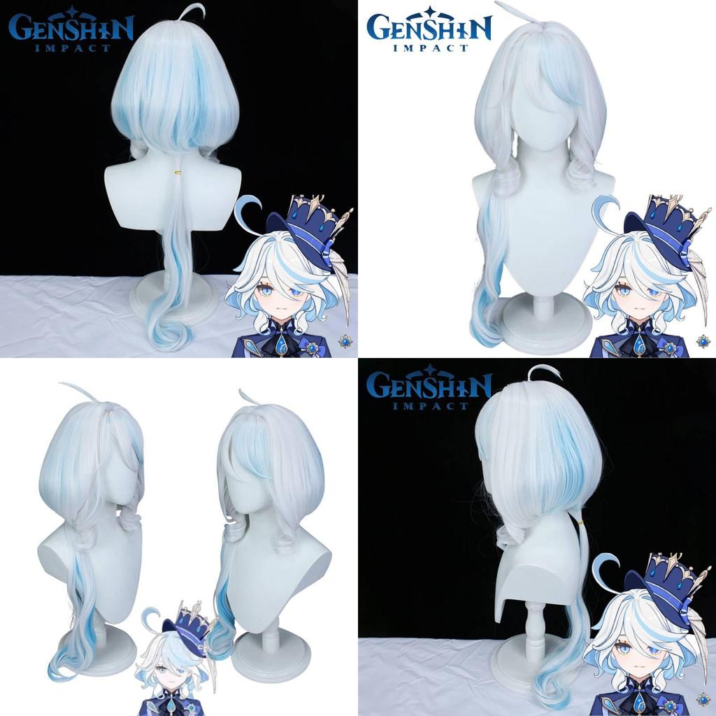 Genshin Impact Focalors Cosplay Wig High-quality Heat Resistant Hair Fiber