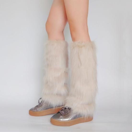Faux Fur Fuzzy Leg Warmer for Women Girls Soft Plush