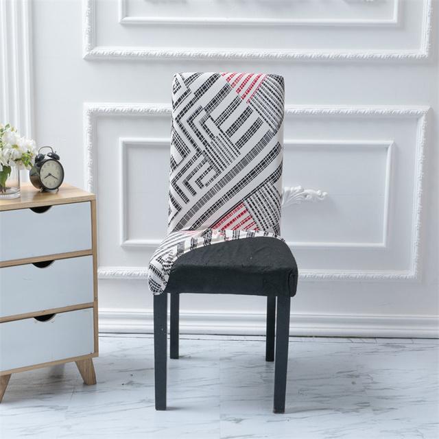 Geometry Chair Cover Flexible Stretch Spandex Chair Cover For Dining Room Restaurant Weddings Banquet Hotel Elastic Chair Cover for Home