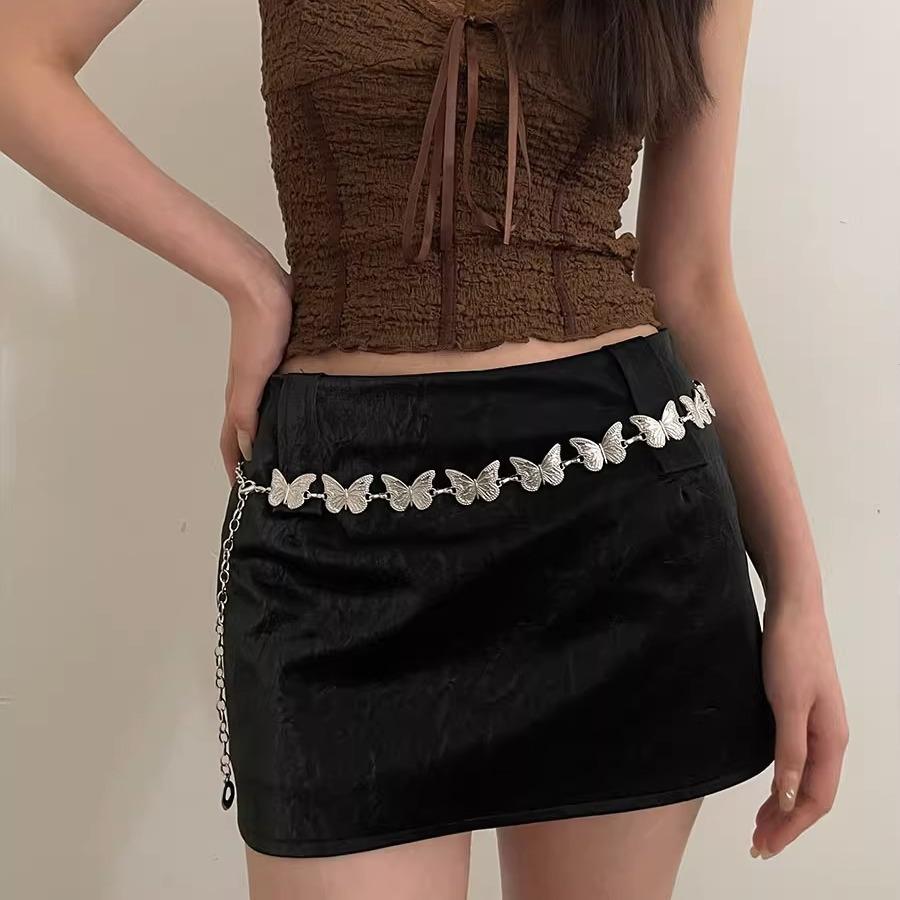 Butterfly Waist Chain Accessories Niche Design Belt Metal Belt Chain Jk Uniform Accessories Tide