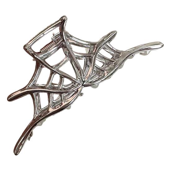 Halloween Hair Claw Black Spider Web Skeleton Hand Bat Shape Hair Clip Anti-slip Teeth Back Head Shark Hair Clip Styling Accessory